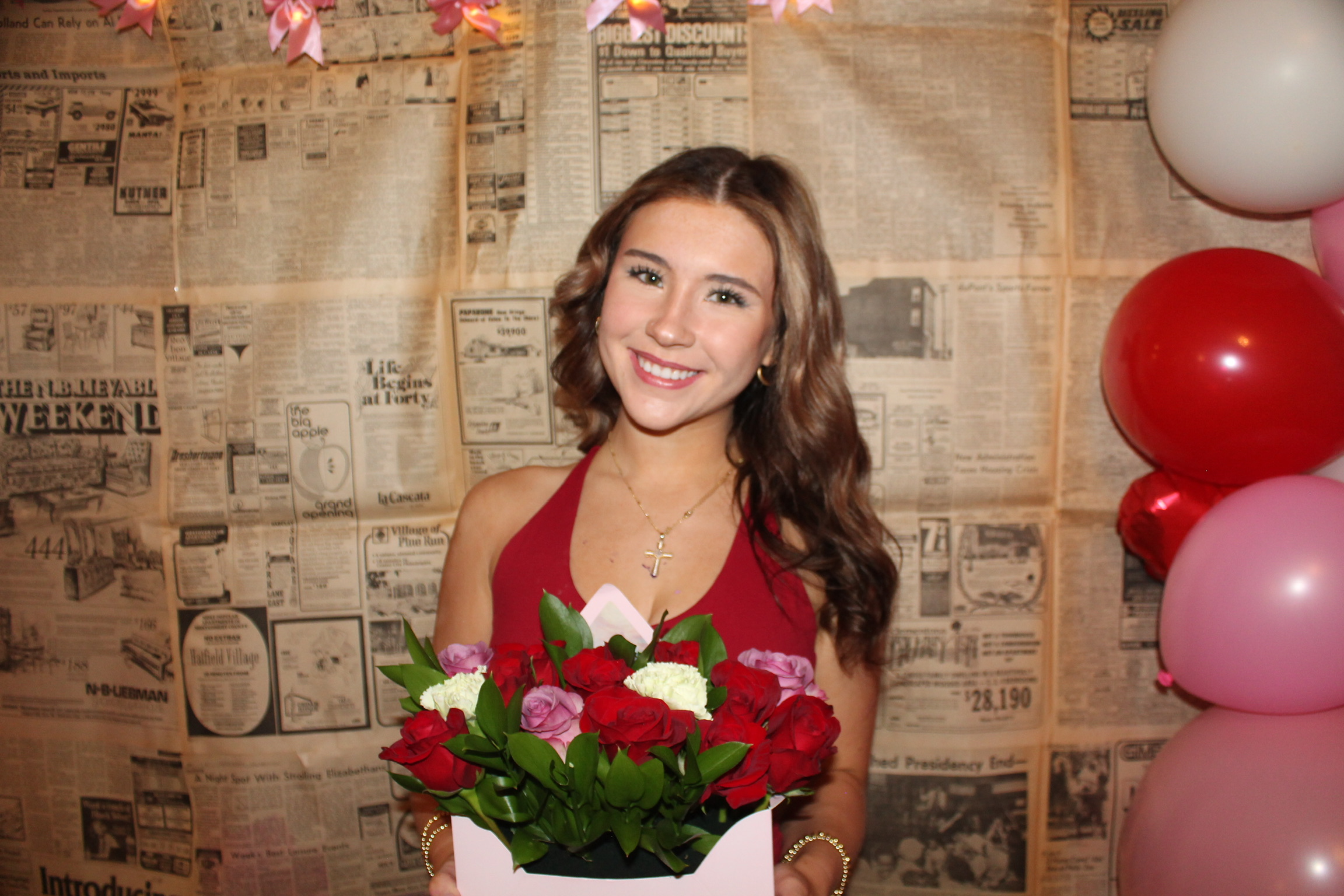 Polina with flowers